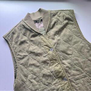 We the Free Olive Green Army Quilt Utility Vest Gorpcore Cottagecore Size XS